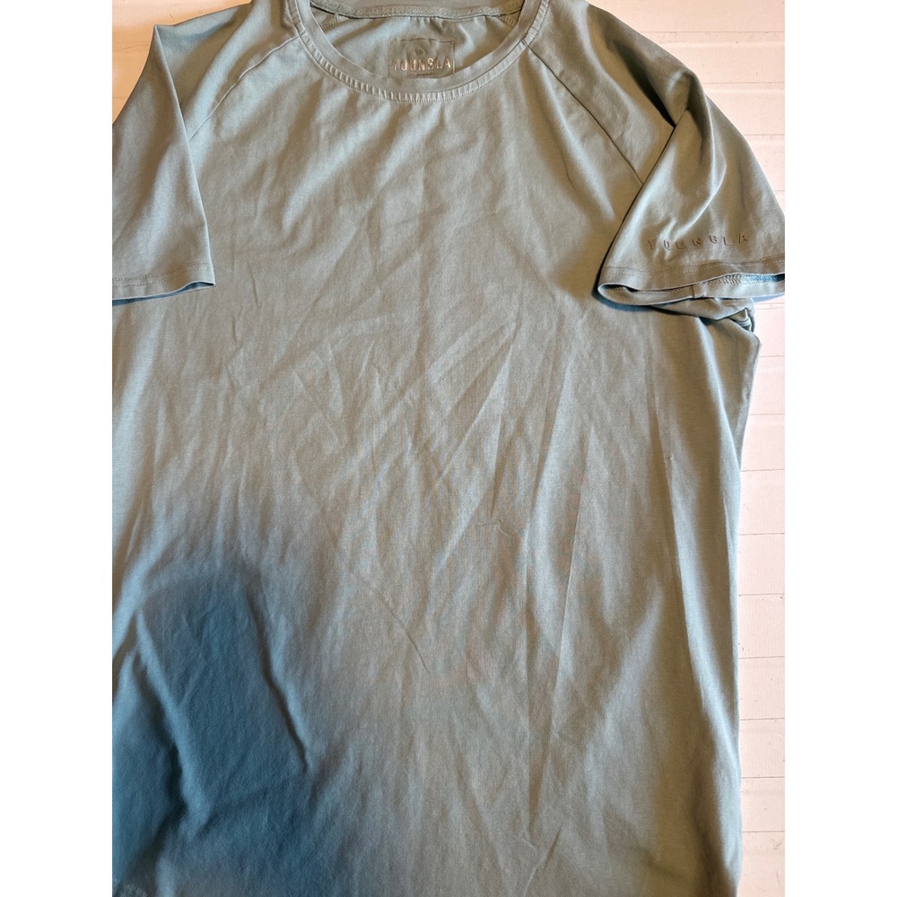 YoungLA Performance T-Shirt Womens Small‎ Sage Green Excellent Raglan Sleeve Tee